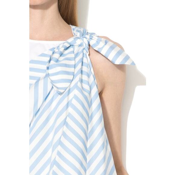 SPORTMAX CODE COBEA BLUE STRIPE POPLIN DRESS - Picture 2 of 7